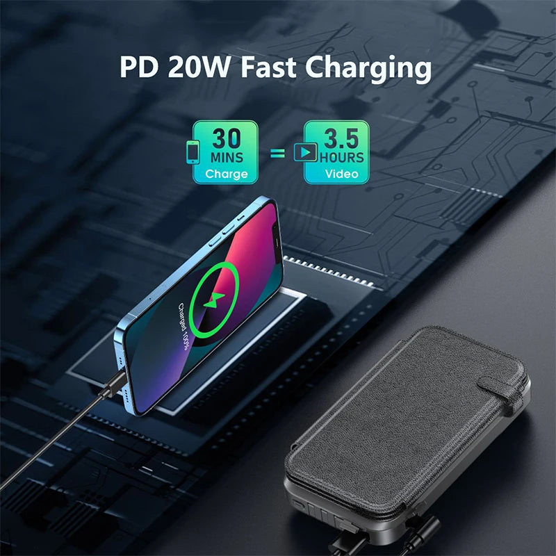 43800mAh Wireless Solar Power Bank | Fast Charging & Eco-Friendly