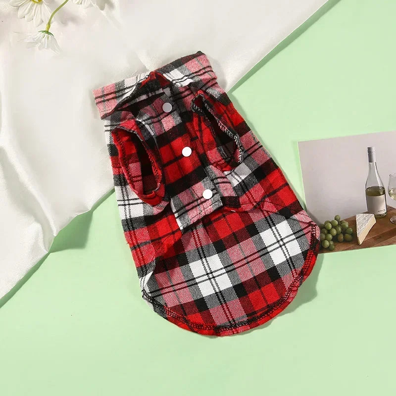 Stylish Plaid Dog Shirts | Trendy Summer Wear for Small Pets
