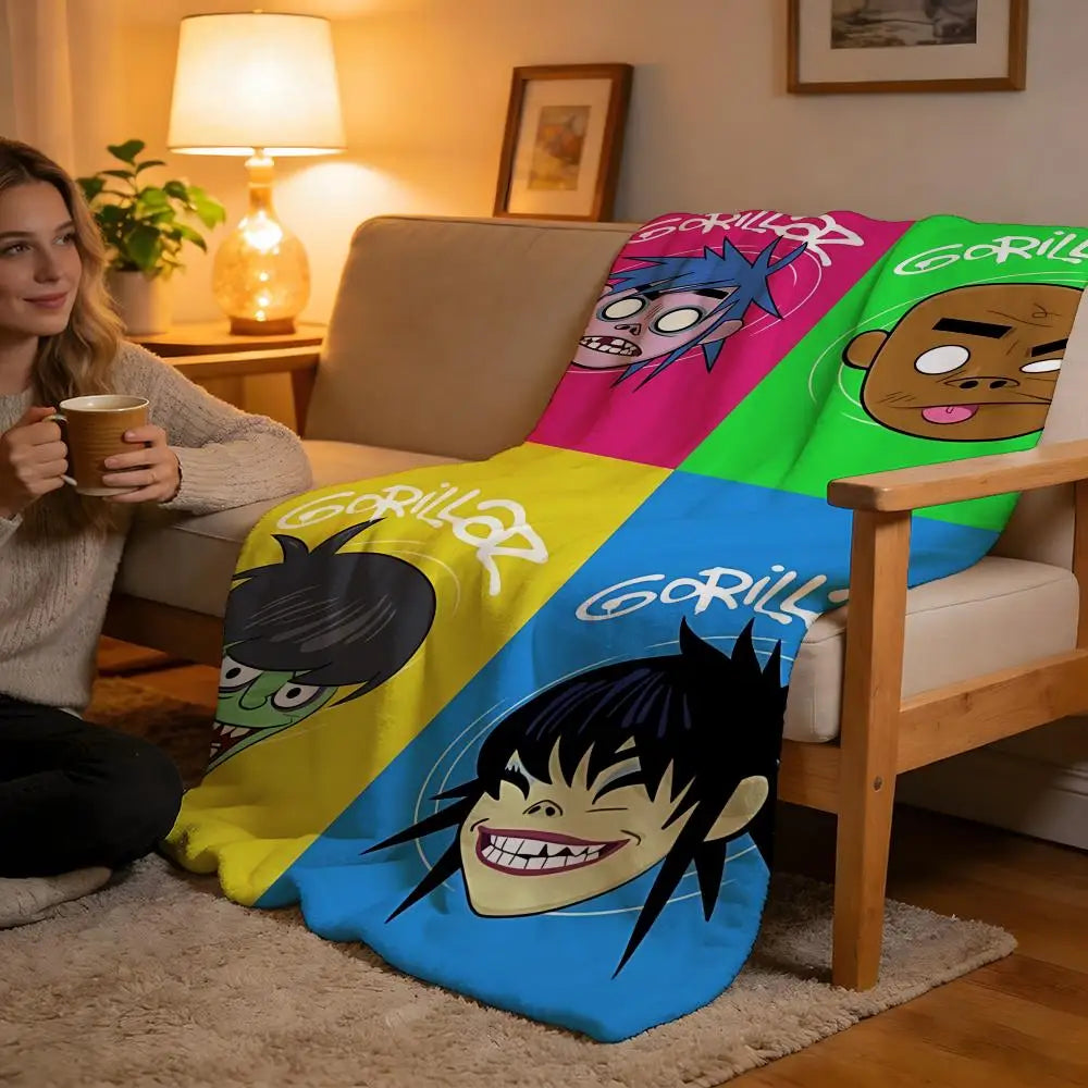 Soft High-Density Short Plush Blanket | Cozy Music Print Design