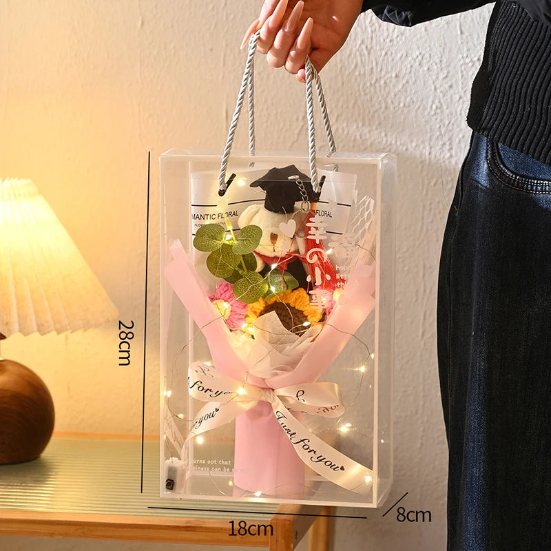 Ramo de flores de graduación tejidas a mano | Regalo perfecto para profesores