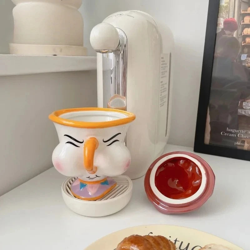 Taza de cerámica creativa con tapa | Perfecta para café y té