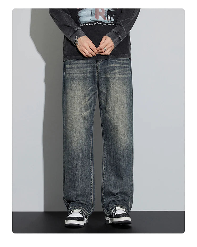 Baggy Men's Wide Leg Jeans | Retro Loose Fit Streetwear Style