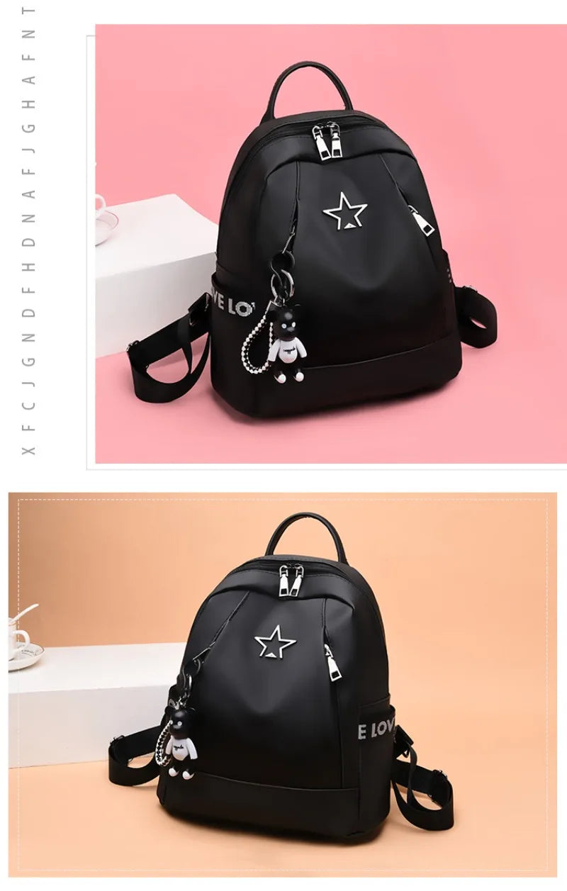 Large Capacity Women's Nylon Backpack | Stylish Casual Shoulder Bag