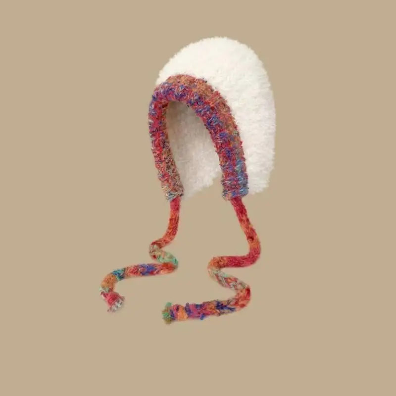 Women's Cute Bear Plush Knitted Hat | Cozy Winter Beanie