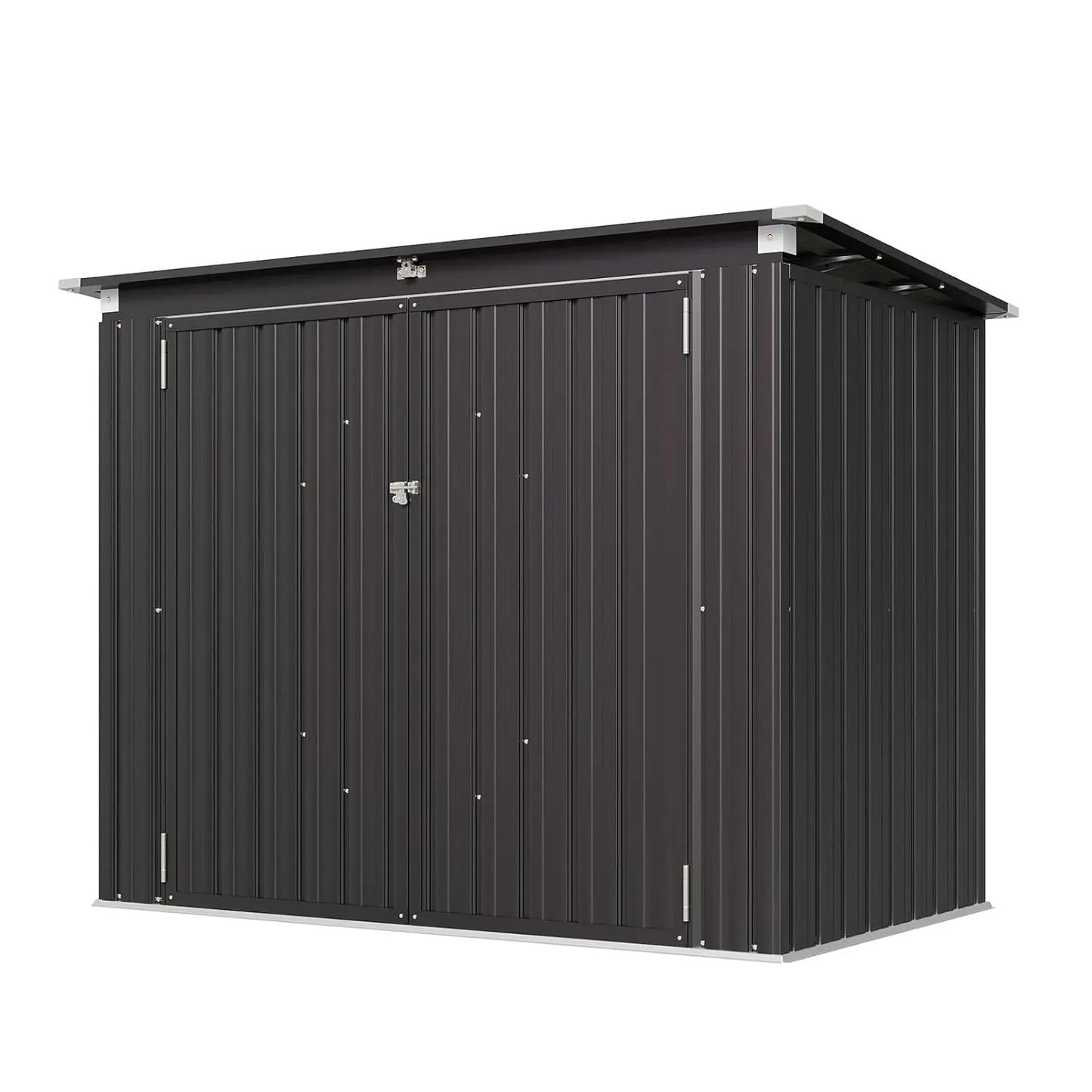 80 cu.ft Metal Outdoor Storage Shed - Waterproof Garbage Can Organizer