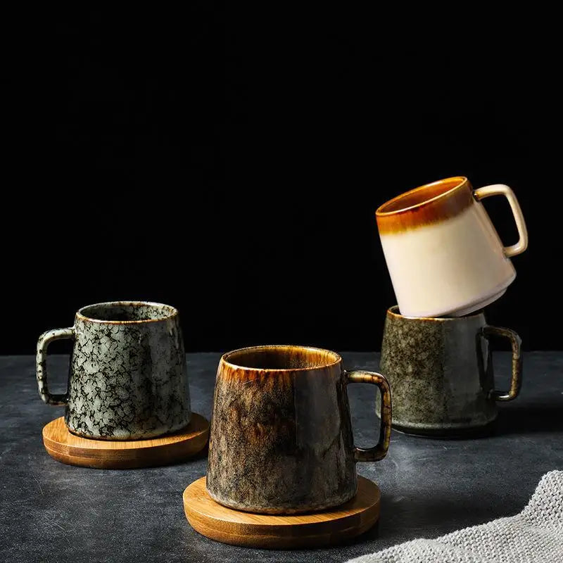 Vintage Ceramic Mug | High-Capacity Coffee and Tea Cup