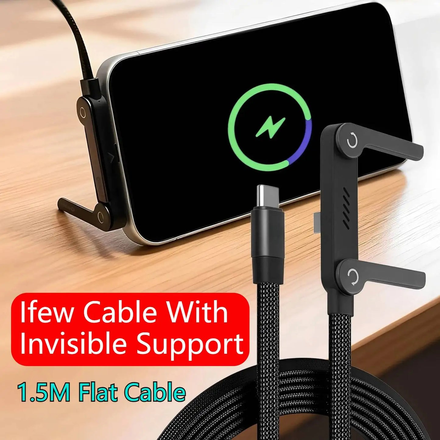 240W Quick Charge Foldable Phone Charger with Stand Holder