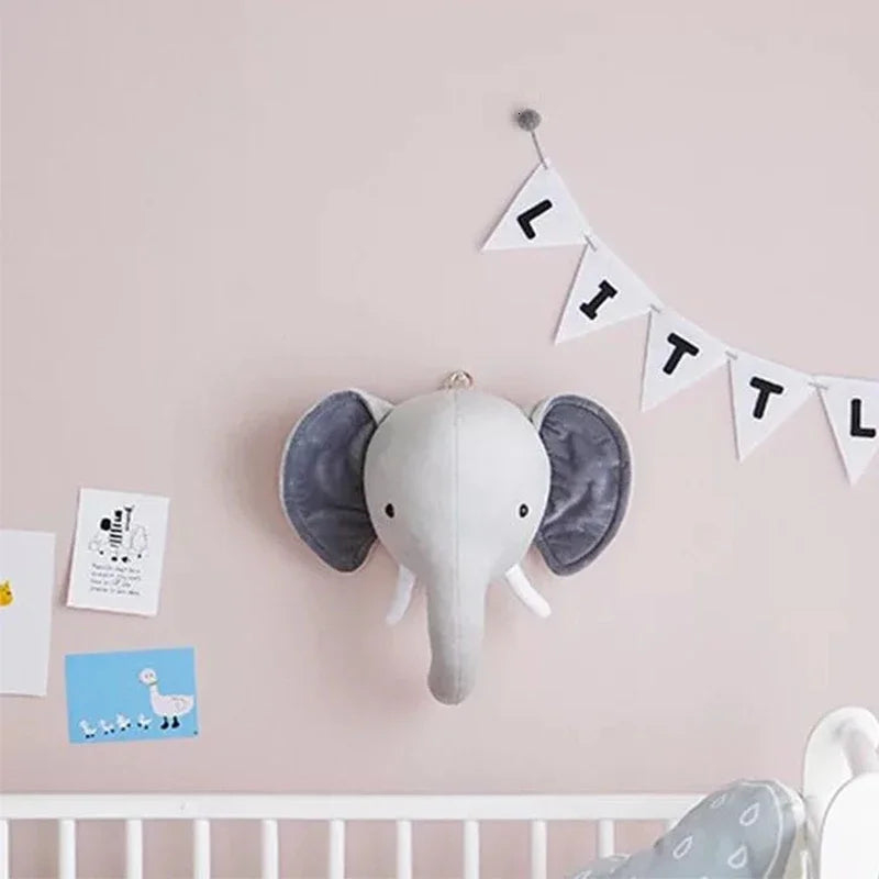 Animal Head Wall Decor | Cute Plush Animal Hanging Mounts for Kids