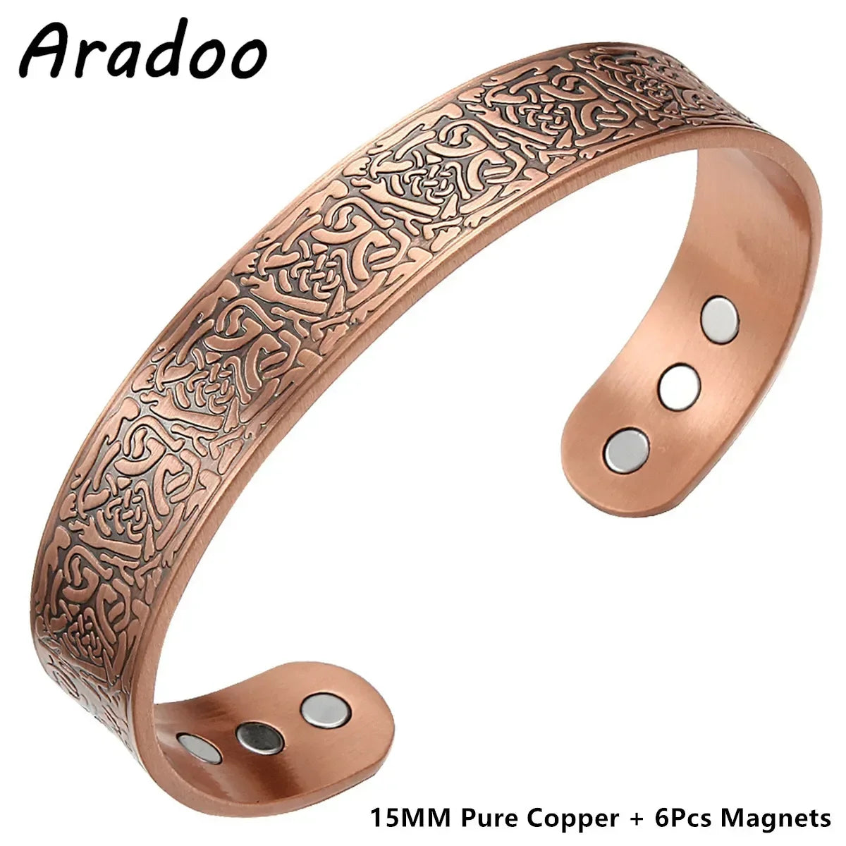 Vintage Copper Cuff Bracelet with Magnetic Therapy | Unisex Jewelry