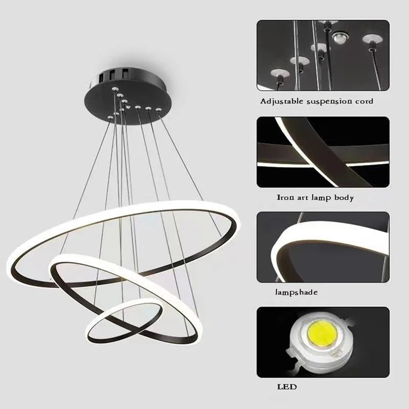 Nordic Style LED Circle Pendant Lamp | Modern Home Chandelier