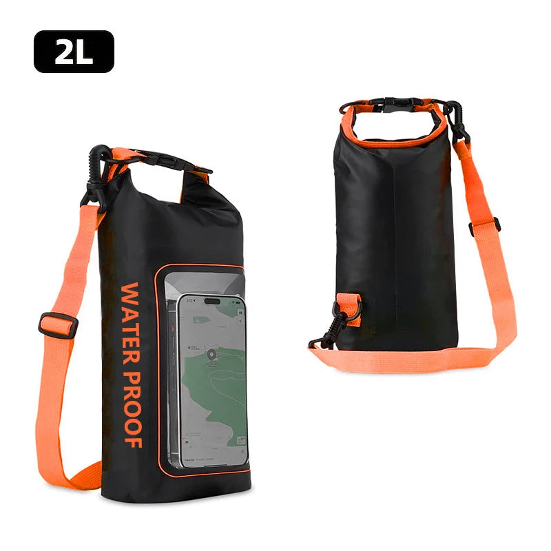 2L Waterproof Dry Bag with Touch Screen Case for Outdoor Adventures