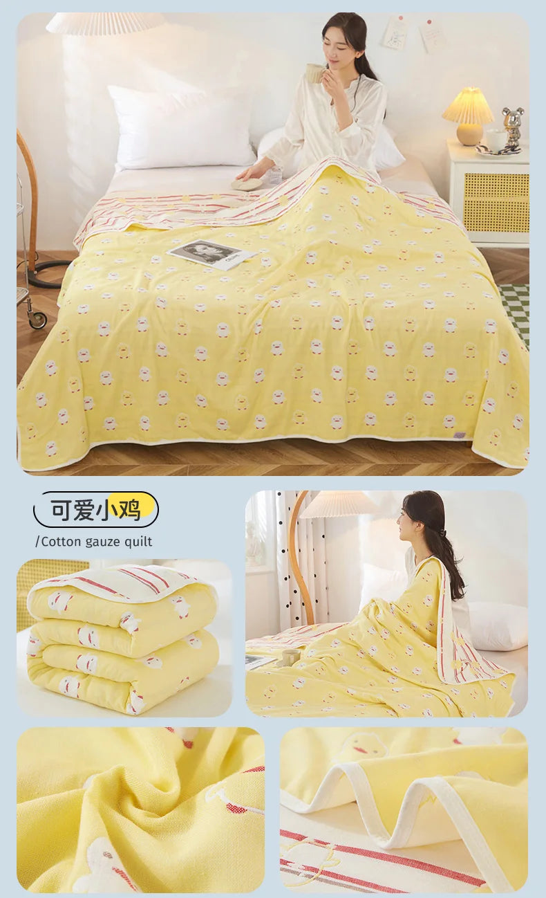 Breathable Summer Quilt | Multi-functional Cotton Towel Blanket