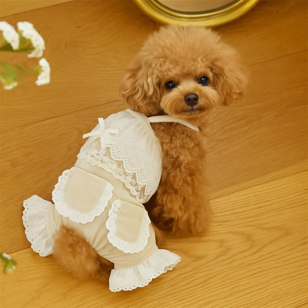 Breathable Soft Pet Lace Jumpsuit | Fashionable Dog Pajamas