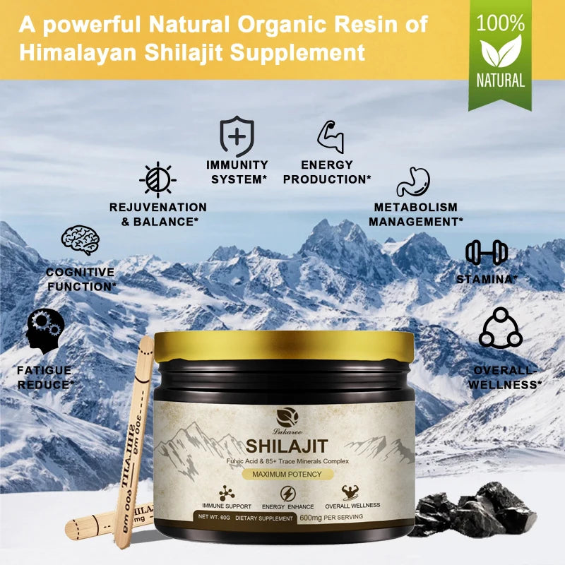 Premium Shilajit Supplement with 85+ Trace Minerals | Energy Boost