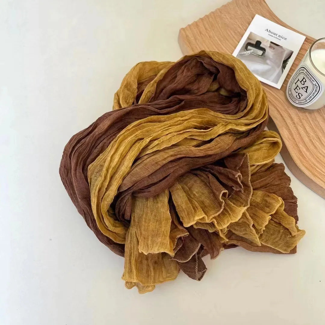 Stylish Tie-Dye Cotton Linen Scarf | Multifunctional Hip Hop Shawl