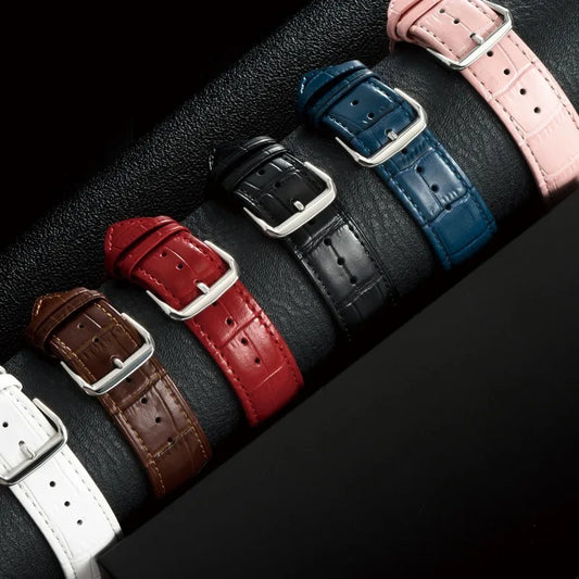 Correa de reloj de cuero con textura de bambú | Pulsera elegante para smartwatches