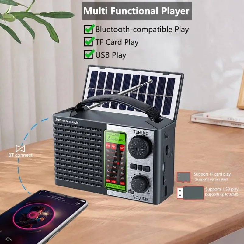Portable Solar Bluetooth Speaker & Multi-band Radio | Outdoor Fun