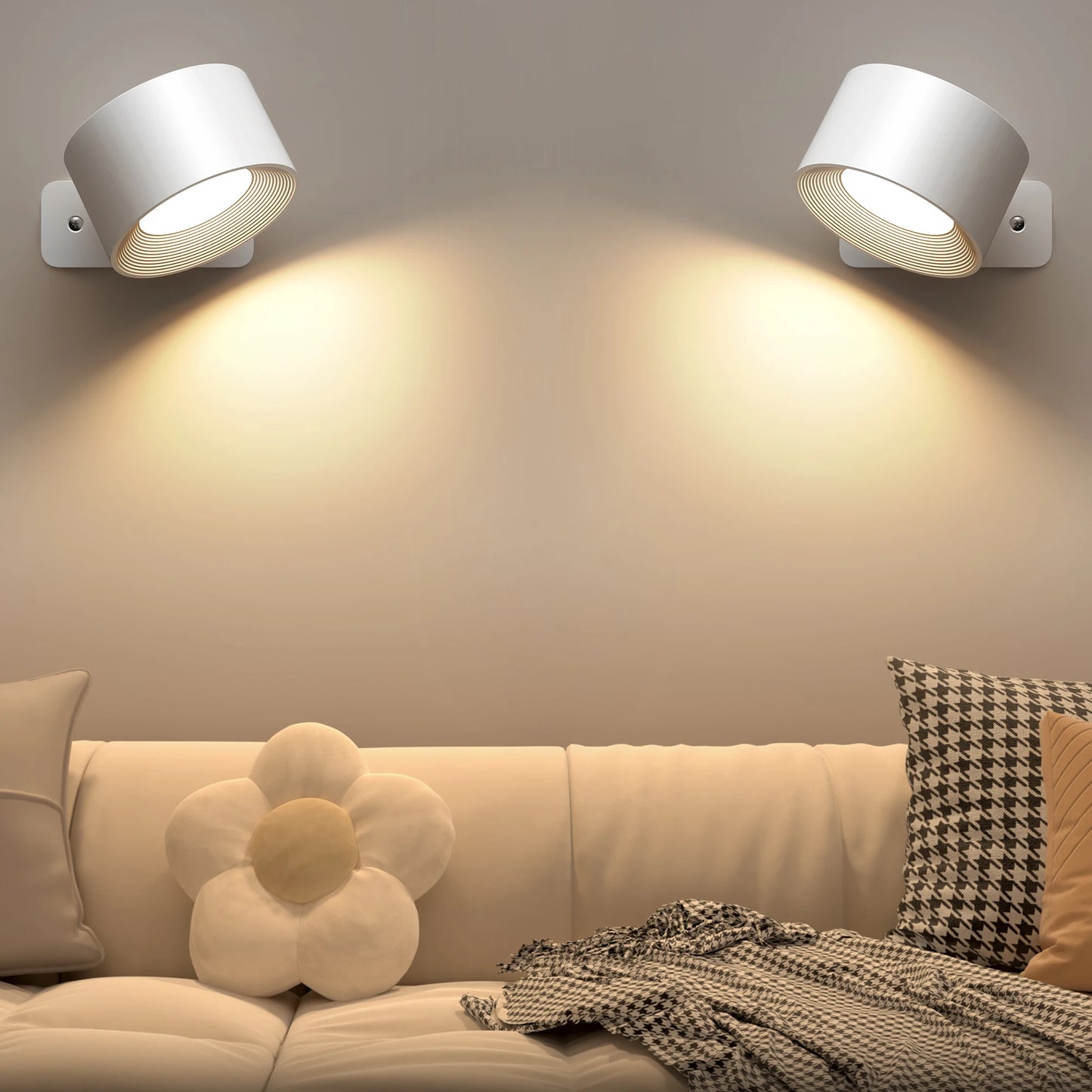 Lámparas de pared LED recargables para interior | Iluminación moderna ajustable