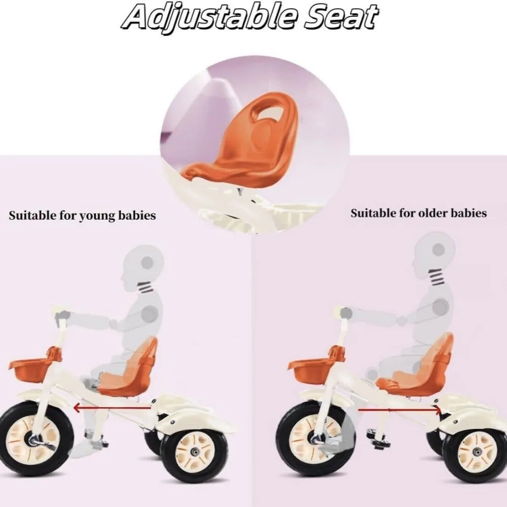 2 in 1 Toddler Tricycle | Adjustable Kids Trike with Storage