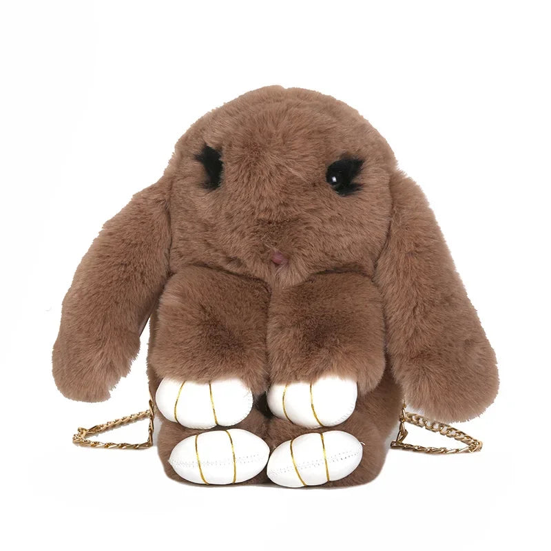 Bonito bolso bandolera de conejo de peluche | Encantador diseño cruzado