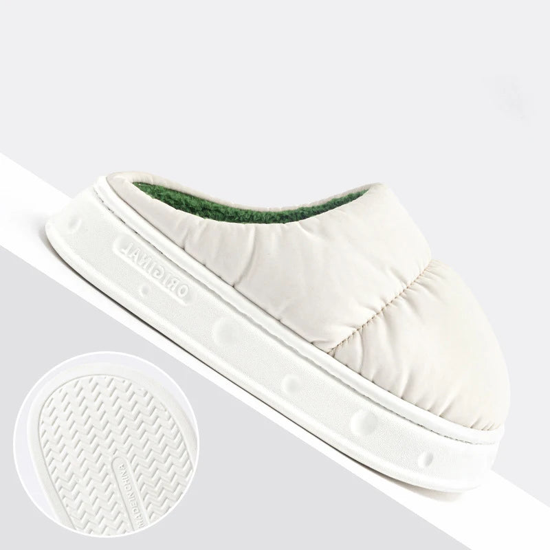 Women's Warm Flannel Plush Slippers | Cozy Waterproof Indoor Shoes
