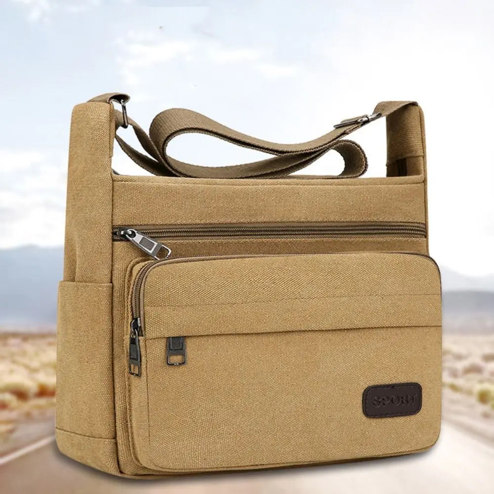 Bolso de Hombro de Lona Duradero de Gran Capacidad | Estilo Bandolera Versátil