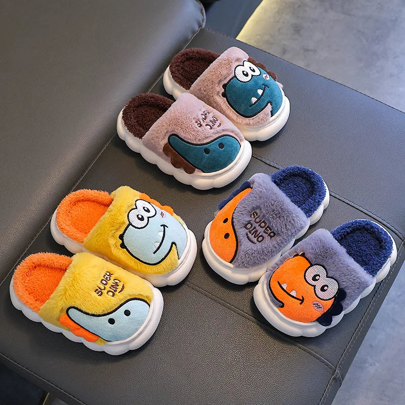Cute Dinosaur Slippers for Kids | Warm and Cozy Indoor Shoes