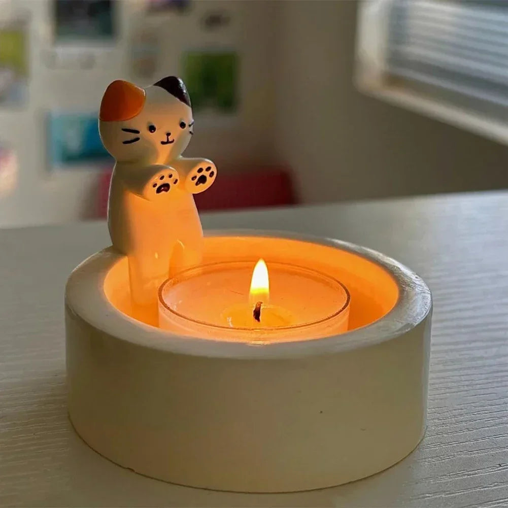 Charming Cat Candle Holder | Whimsical Aromatherapy Decor