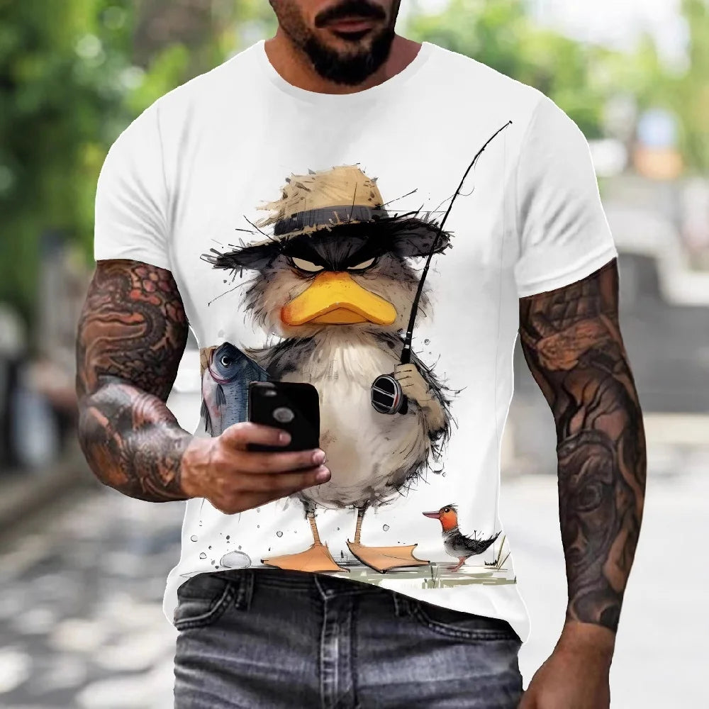 Funny Duck 3D Print Casual Tee | Breathable, Lightweight & Trendy