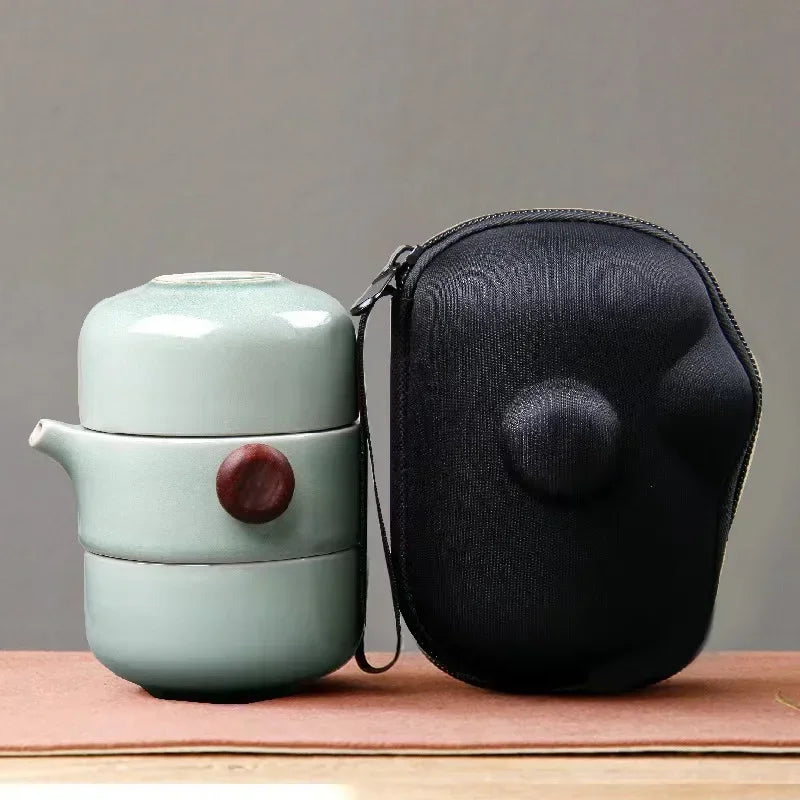 Japanese-Style Handmade Ceramic Teapot Set for Home & Travel
