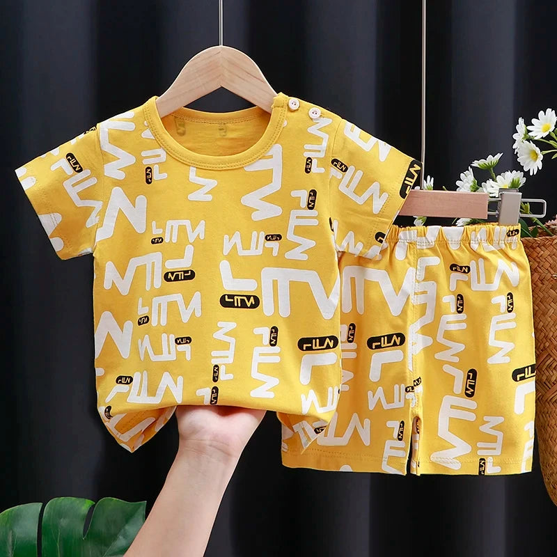 Kids Summer Clothing Set | Adorable Cartoon T-Shirt & Shorts