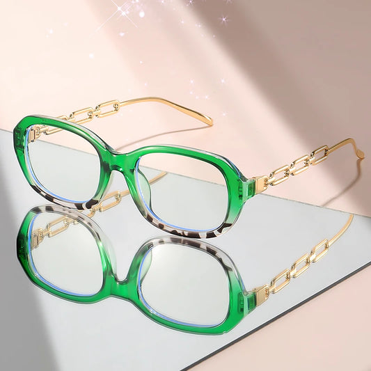 Fashionable Oval-Shaped Anti-Blue Light Glasses for Style & Comfort