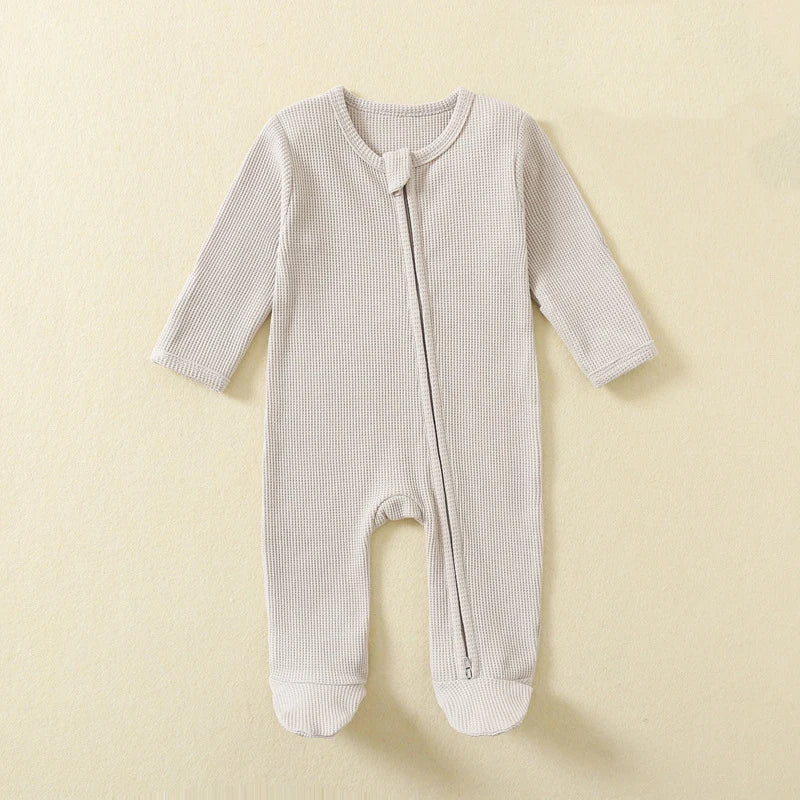 Organic Cotton Baby Rompers | Soft Zipper Footed Pajamas for Infants