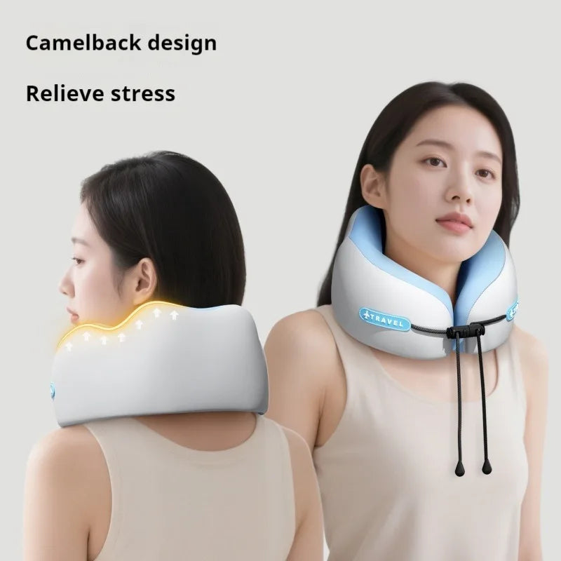 Portable Memory Foam Travel Neck Pillow — U-Shape Comfort Support Cushion for Airplane, Office & Home Rest