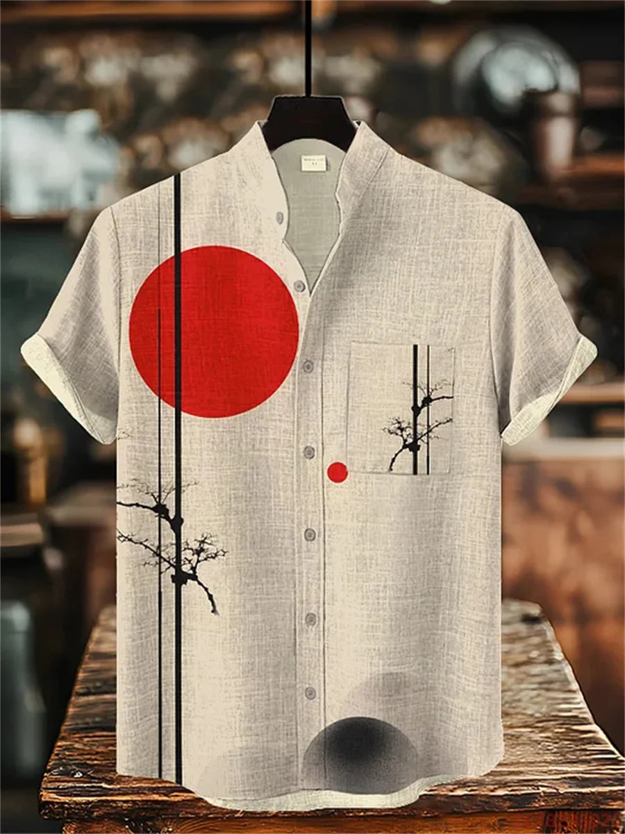 Men's Octopus Print Shirt | Loose & Breathable Hawaiian Top