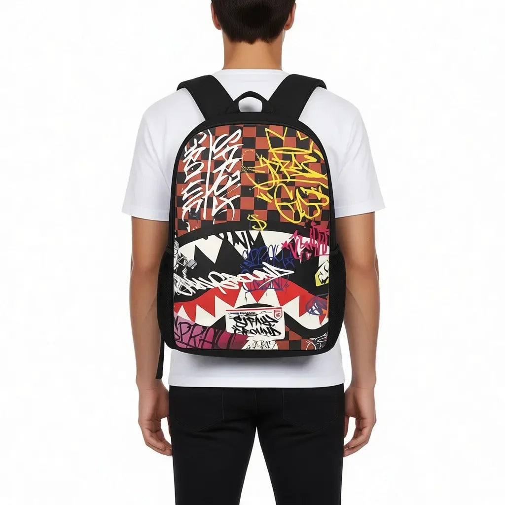 Trendy Kids Graffiti Backpack | Large Capacity Schoolbag for Students