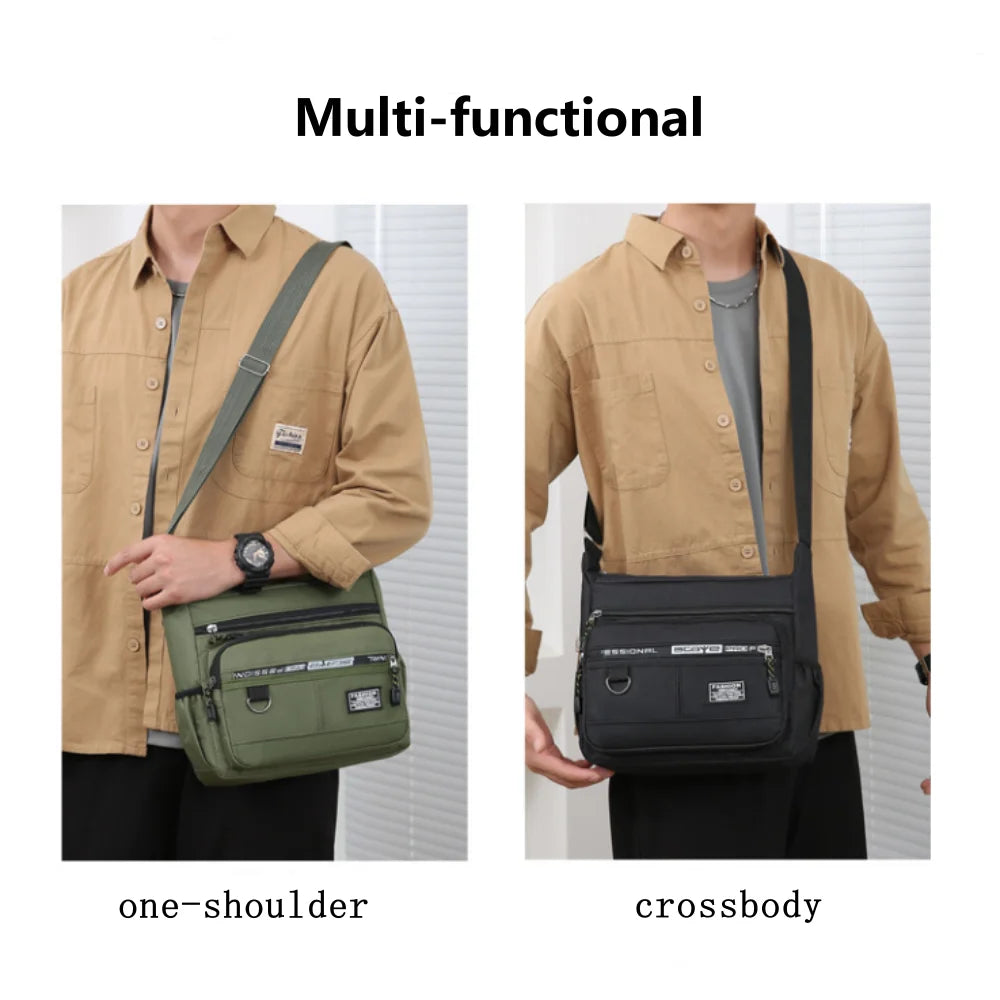 Large Capacity Men's Nylon Shoulder Bag | Stylish Crossbody Messenger
