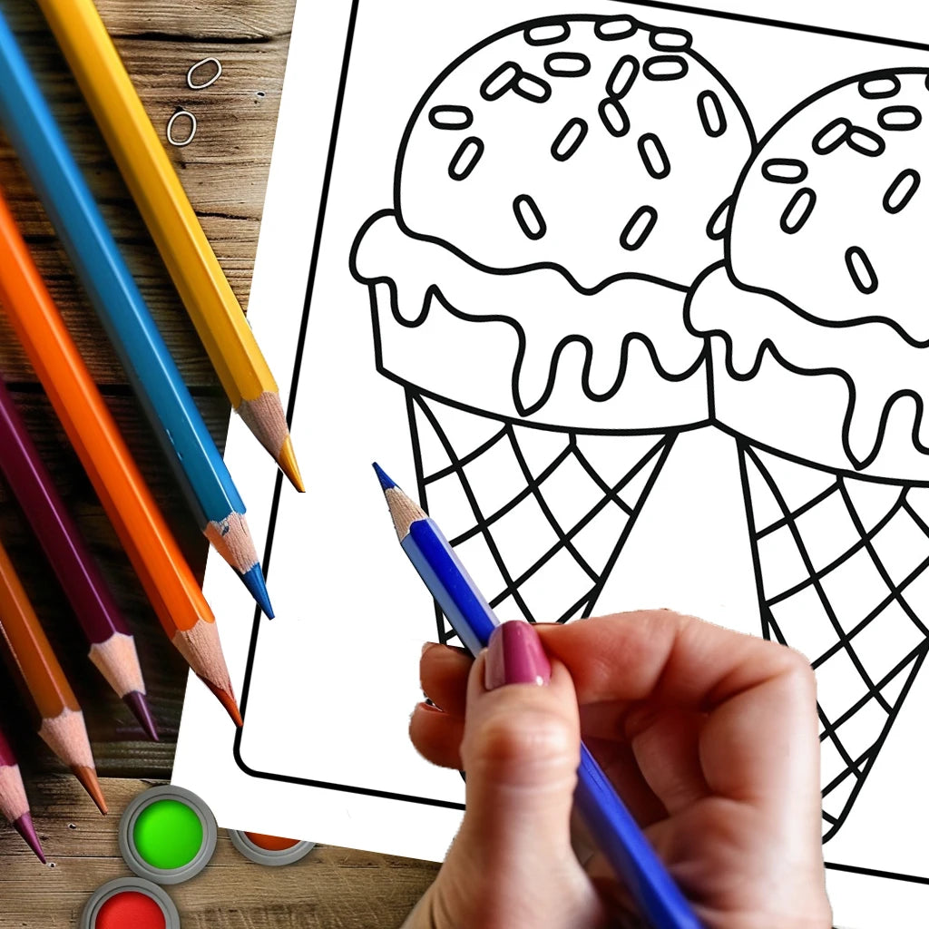 Easy Dessert Coloring Book for Adults | Stress Relief & Fun