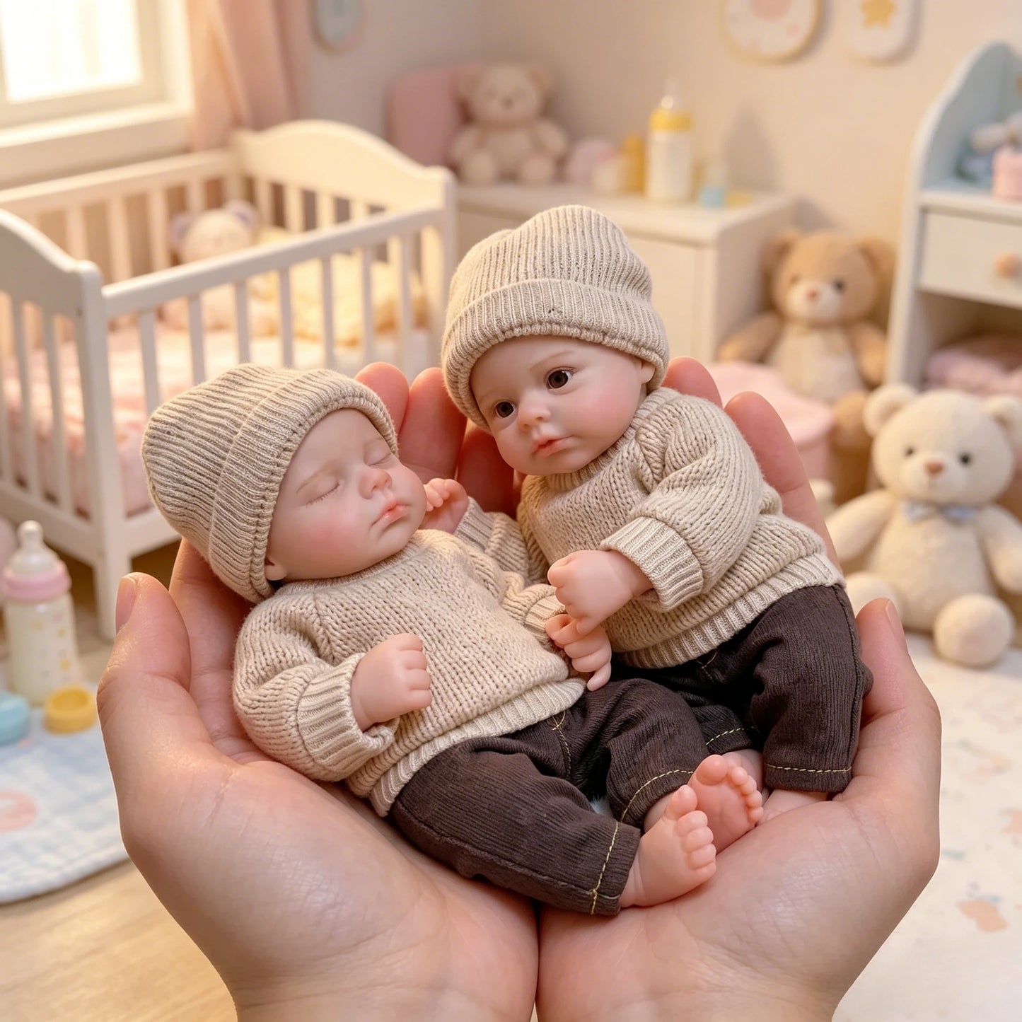 6-Inch Twin Baby Dolls | Soft Silicone Reborn Dolls for Kids