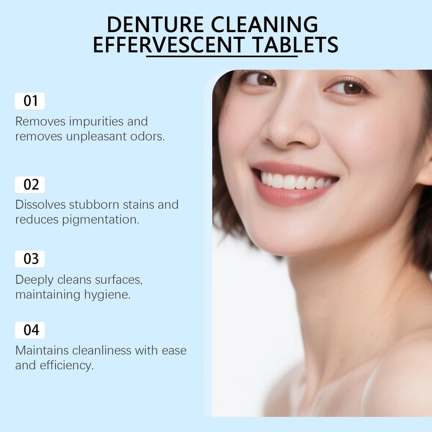 Denture Cleaning Effervescent Tablets | Daily Stain Removal