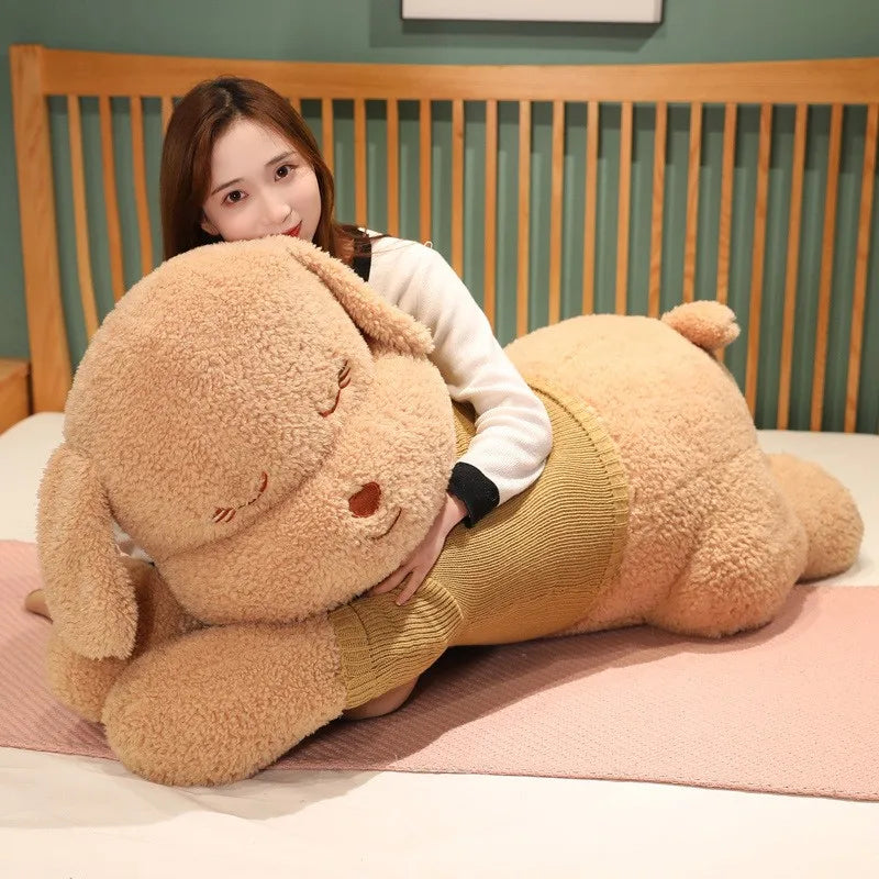 Lovely Giant Plush Dog Pillow | Soft Sweater Dog Stuffed Toy