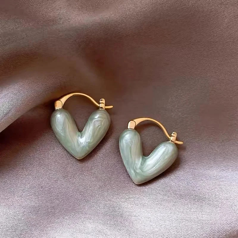 Elegant Wine Red Heart Shaped Drop Earrings | Fashion Jewelry for Women