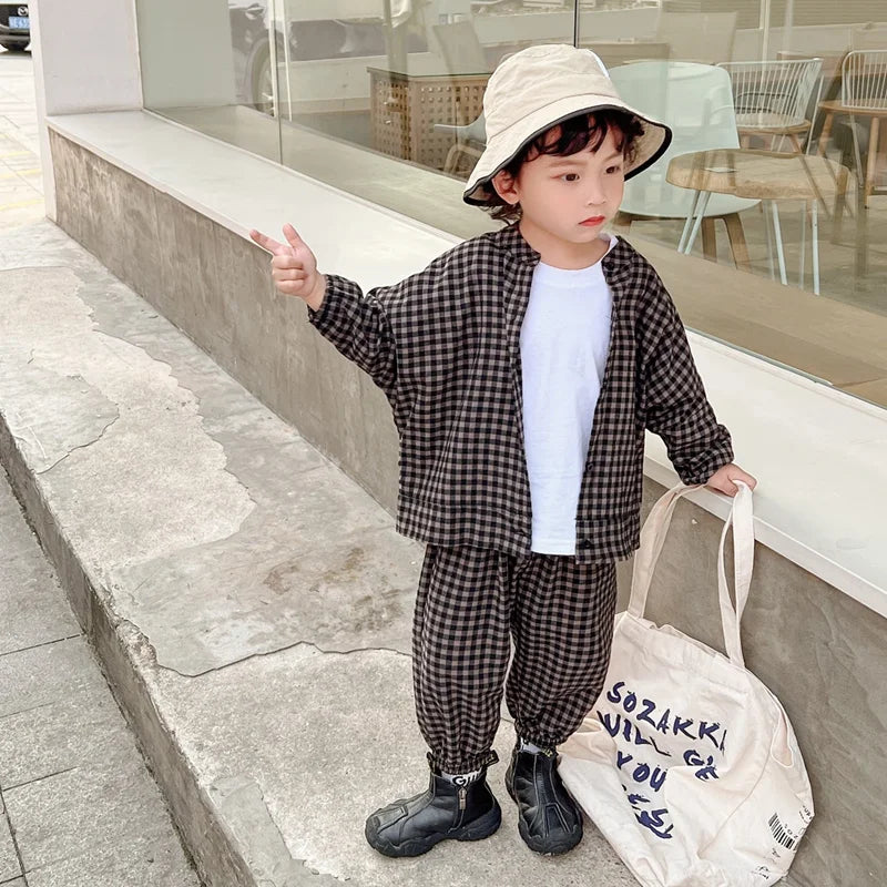 Stylish Casual Two-Piece Set for Kids | Long Sleeved Coat & Pants