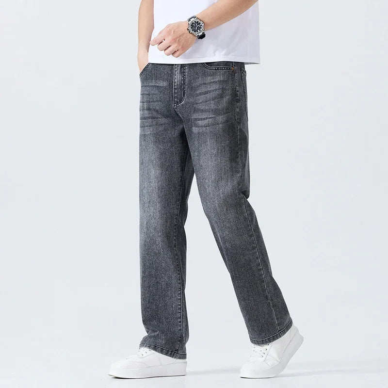 Men's Summer Thin Straight Jeans | Breathable & Comfortable Trousers