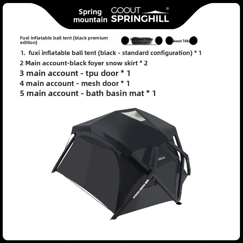 Portable Inflatable Ball Tent for Outdoor Camping | Heavy Rain Shelter