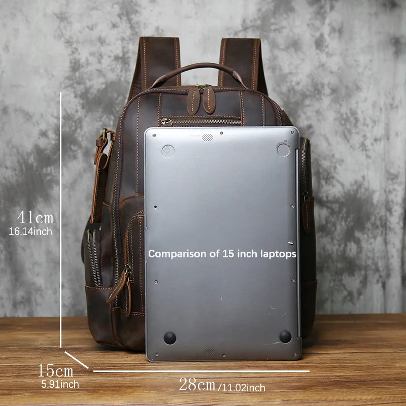 Stylish Retro Genuine Leather Men's Backpack | Travel Companion