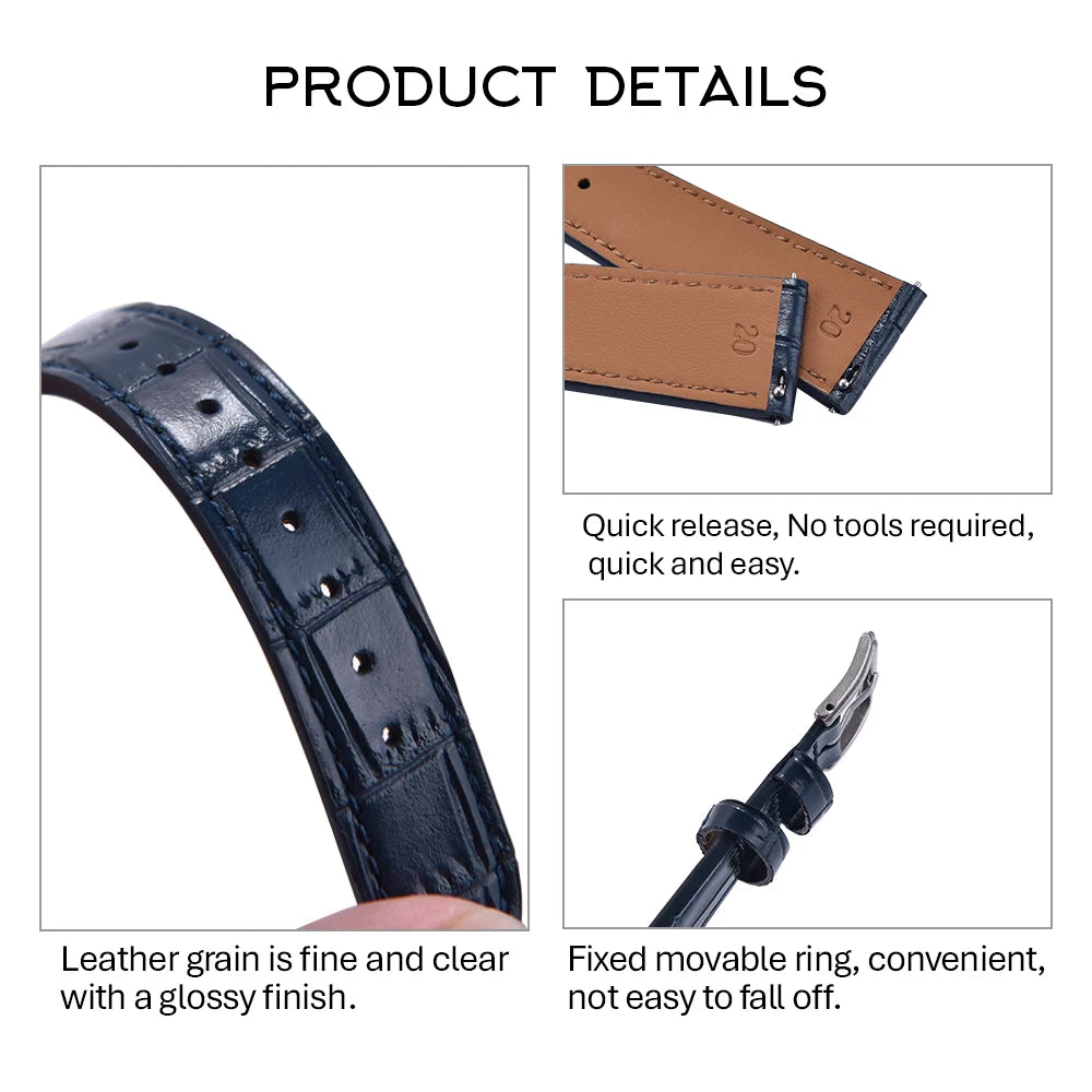 Quality Leather Watch Bands | Universal Slub Pattern Straps