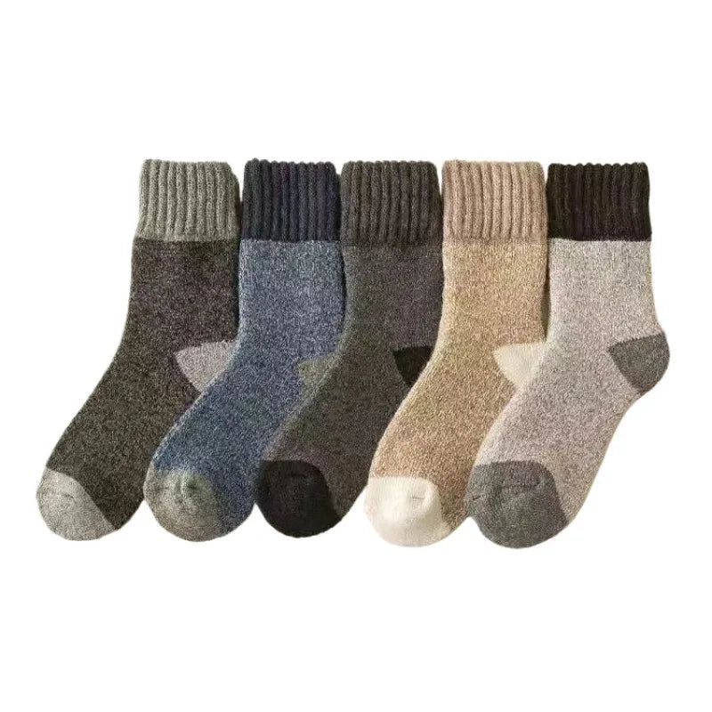 5 Pairs Warm Wool Socks for Men | Thick Winter Comfort Essentials