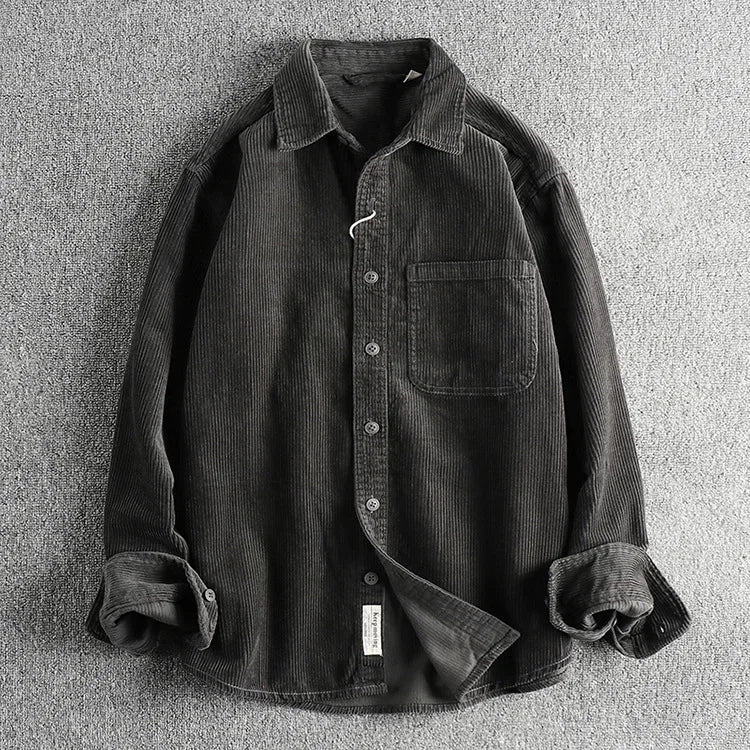 Men's Solid Color Corduroy Shirt | Vintage Casual Fashion