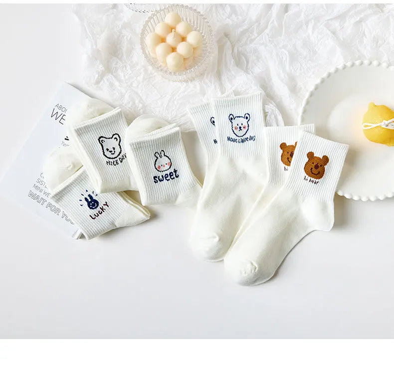 Women's Winter Cartoon Bear Socks | Cute Kawaii Style Collection